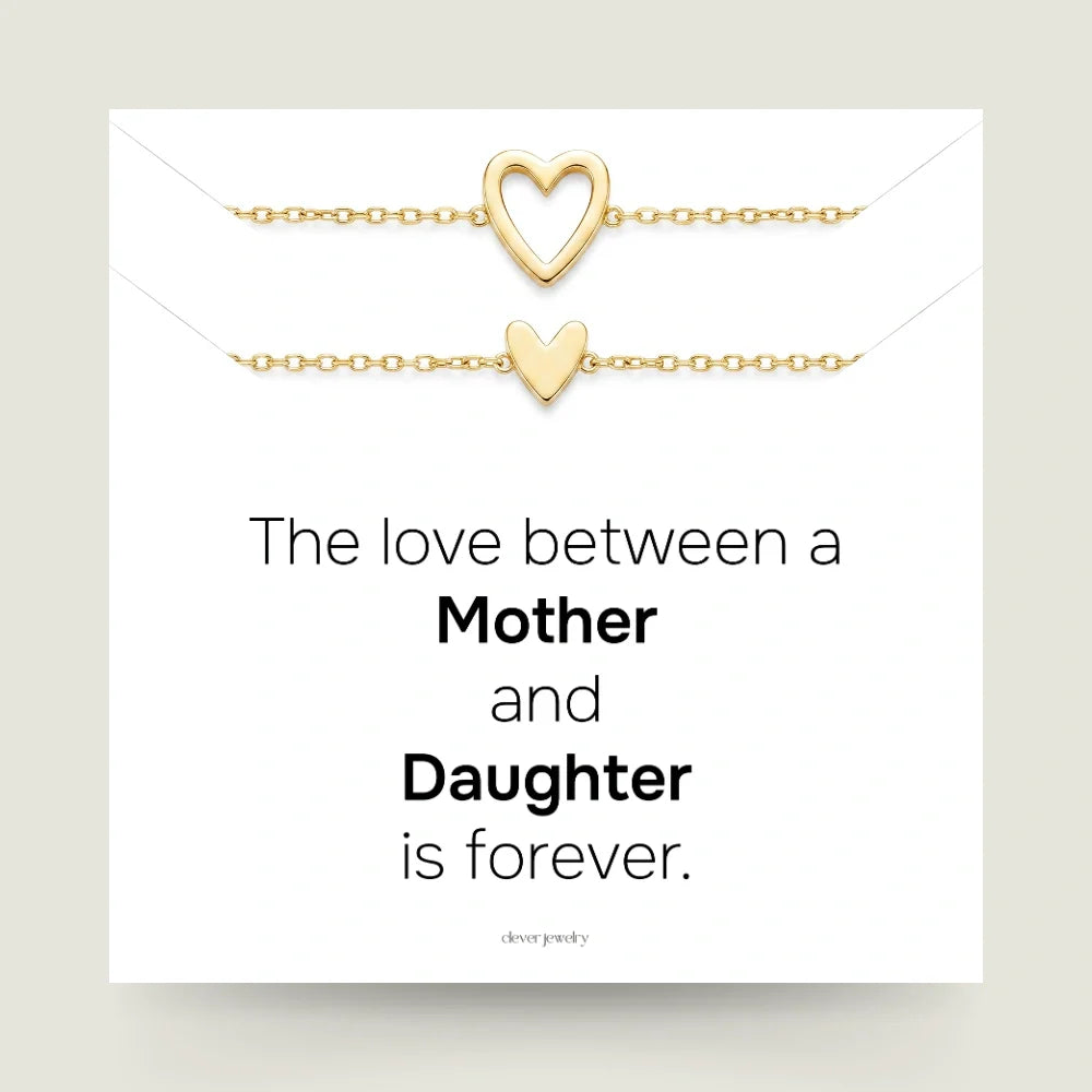 Mother & Daughter - Matching Hearts Bracelet