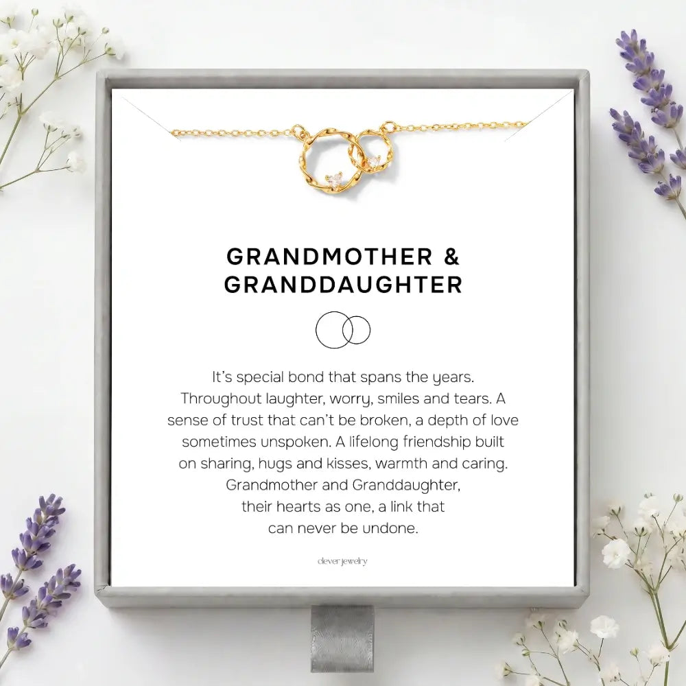 Grandmother & Granddaughter - Circles of Love Gold Necklace