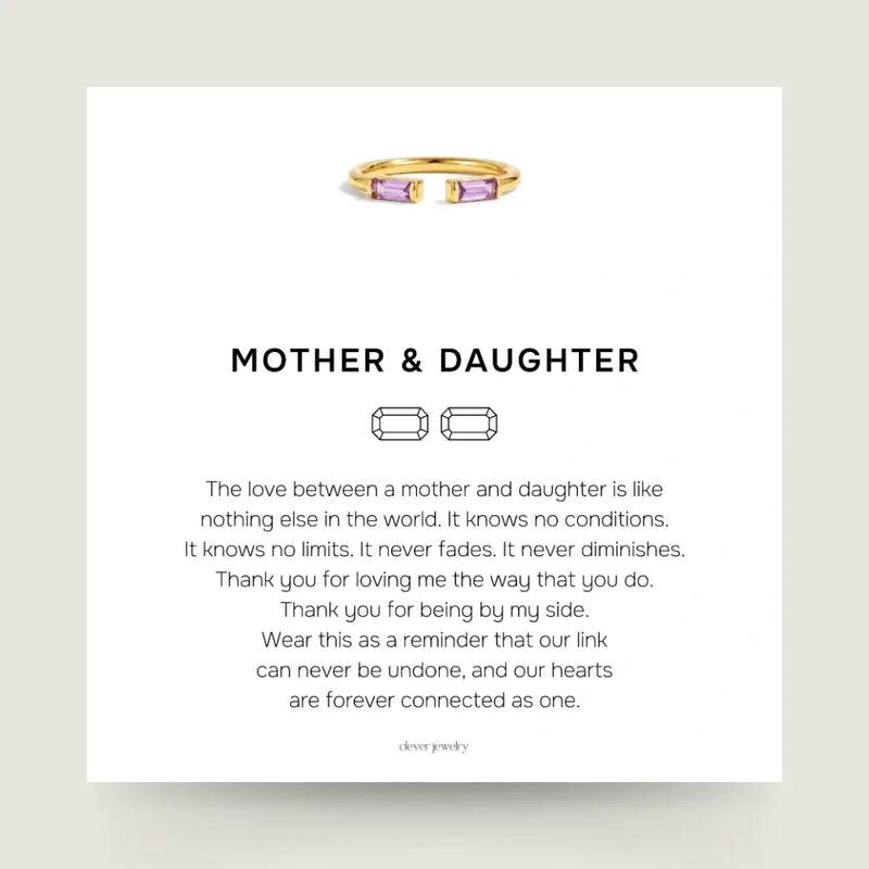 Mother & Daughter - Bonded Birthstone Ring