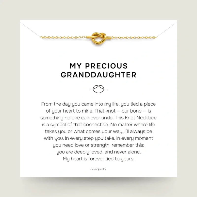 My Precious Granddaughter - Love Knot Gold Necklace