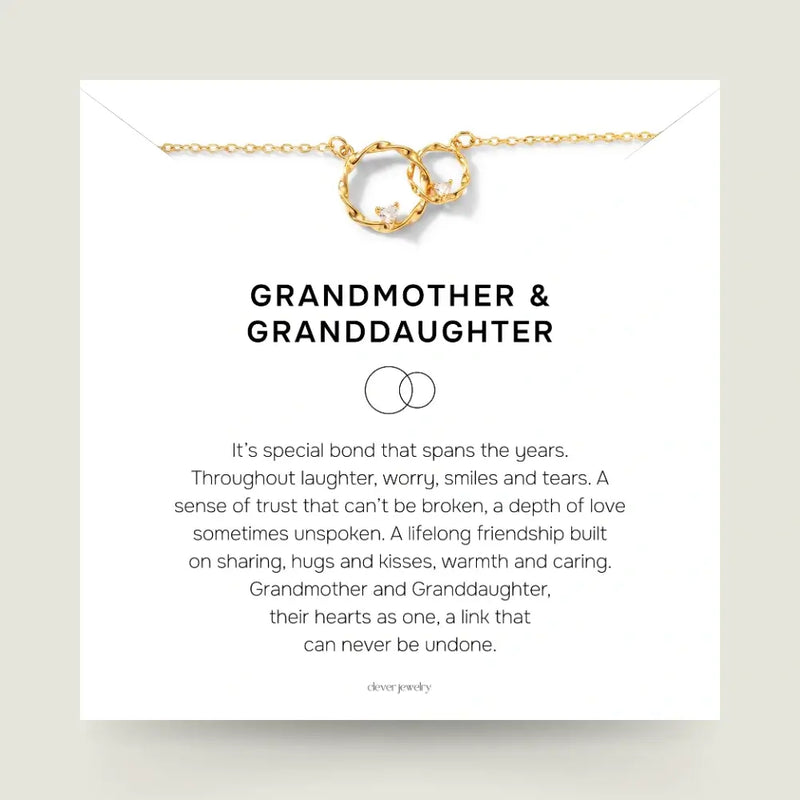 Grandmother & Granddaughter - Circles of Love Gold Necklace