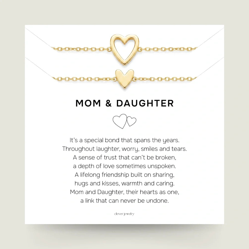Mom & Daughter - Matching Hearts Bracelet
