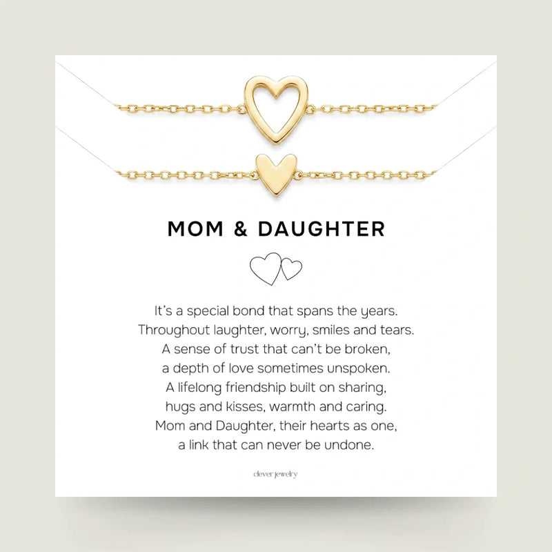 Mom & Daughter - Matching Hearts Bracelet