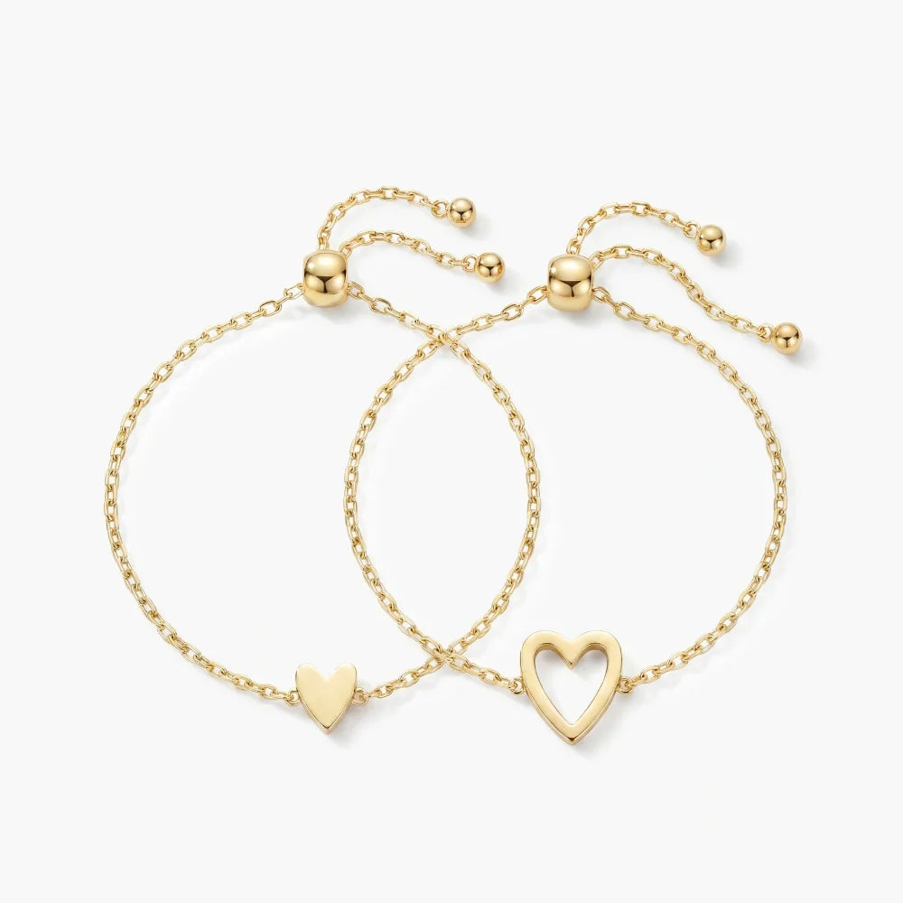 Mother & Daughter - Matching Hearts Bracelet