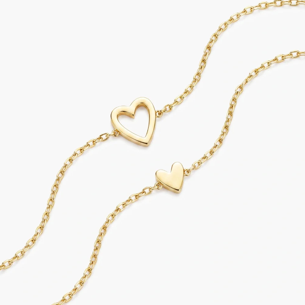 Mother & Daughter - Matching Hearts Bracelet