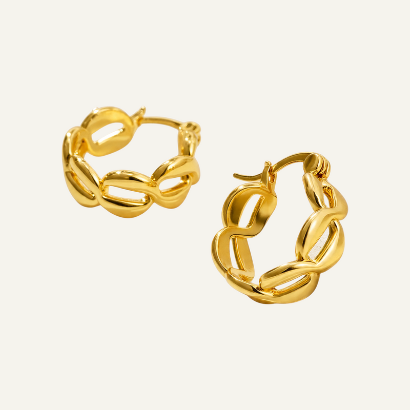 Chain Huggie Hoops
