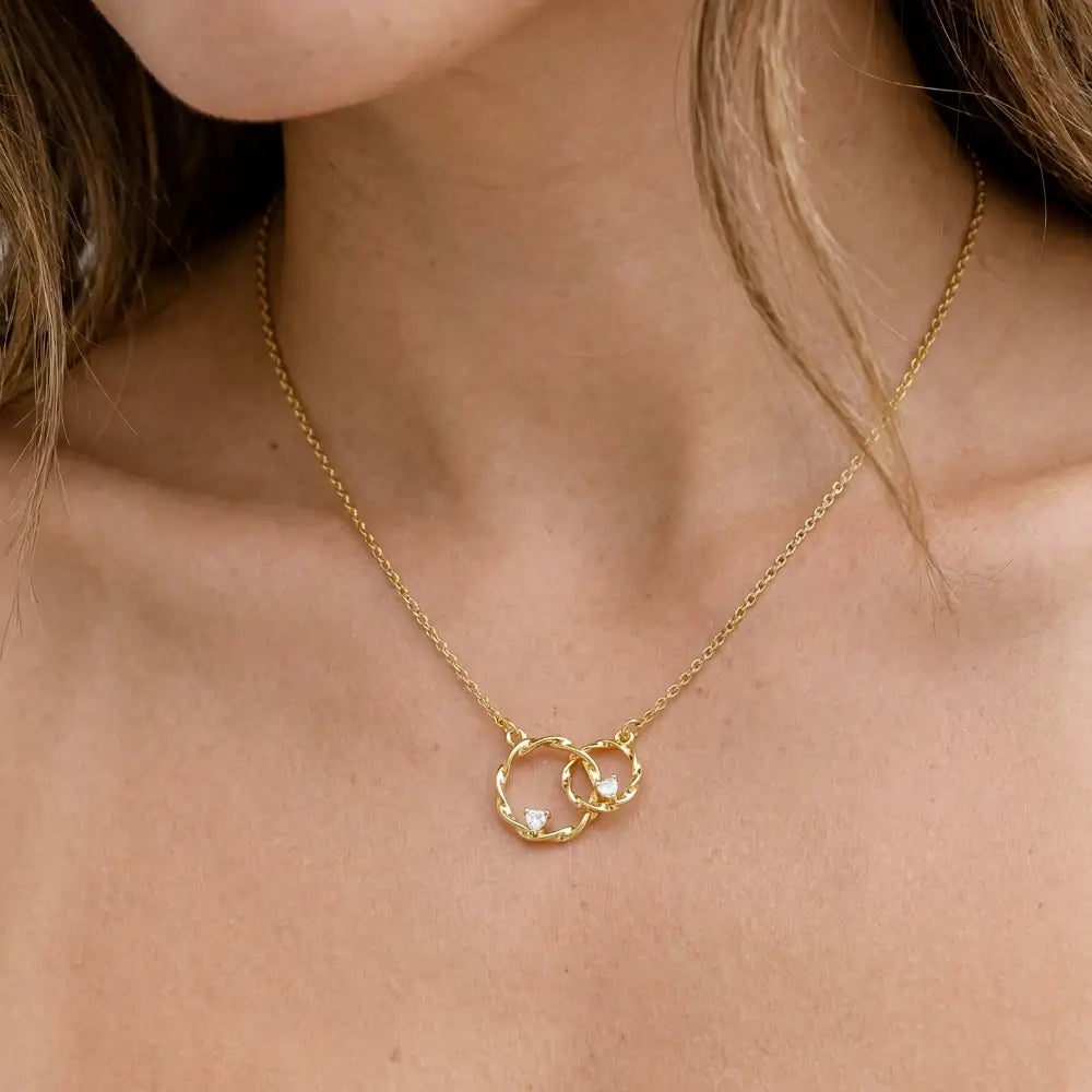 Grandmother & Granddaughter - Circles of Love Gold Necklace