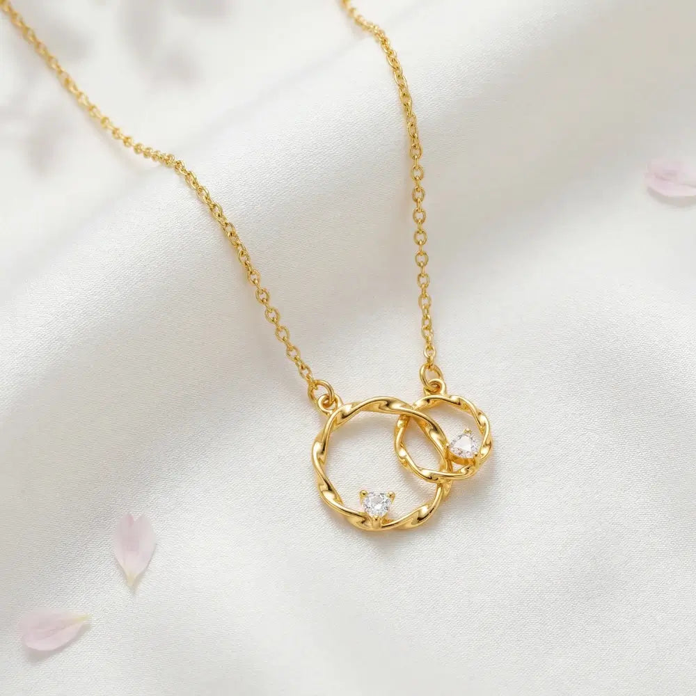 Grandmother & Granddaughter - Circles of Love Gold Necklace