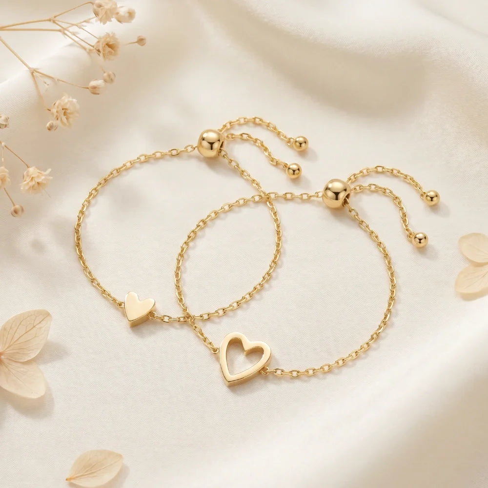 Mom & Daughter - Matching Hearts Bracelet