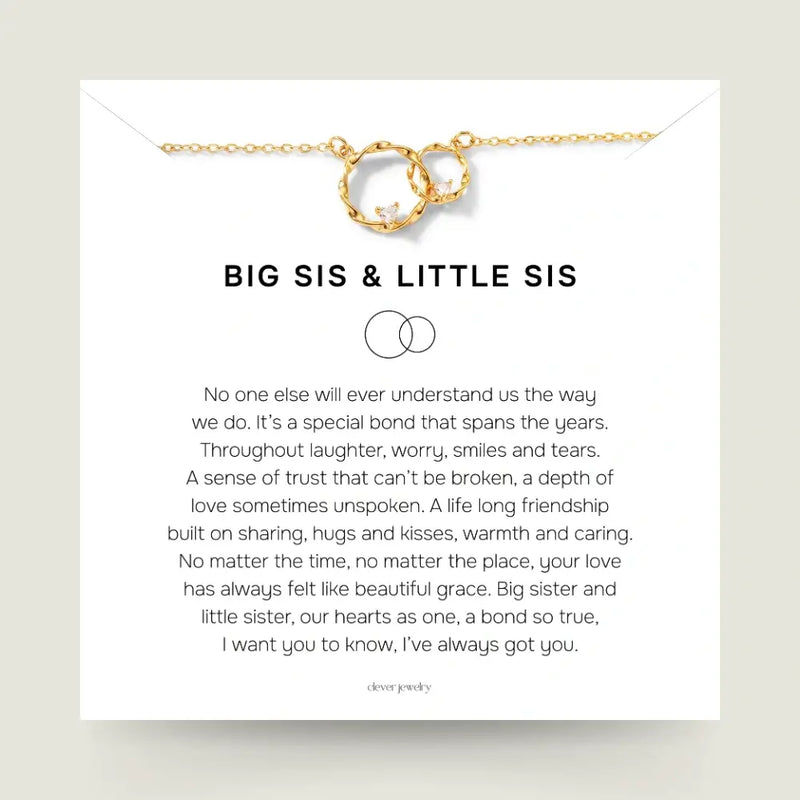 To My Sister - Circles of Love Gold Necklace