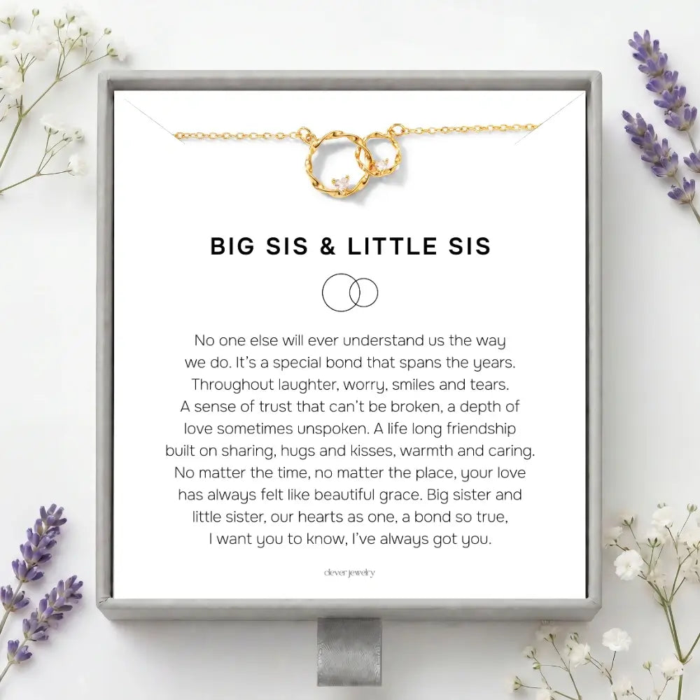 To My Sister - Circles of Love Gold Necklace