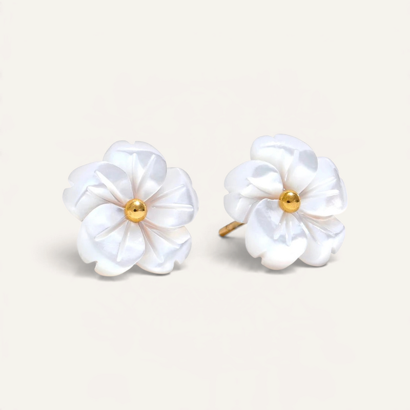 Mother of Pearl Flower Studs
