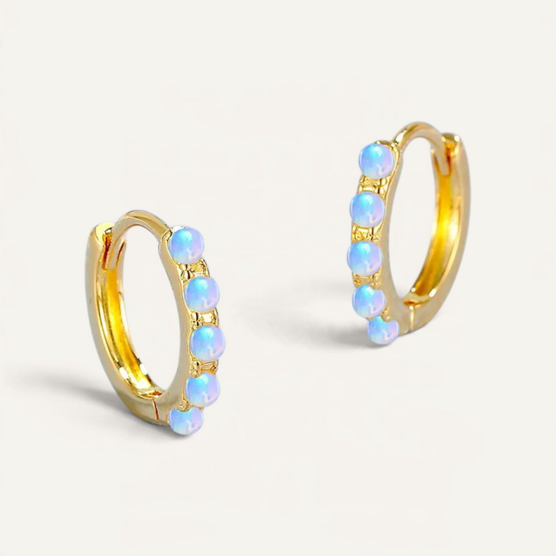 Opal Huggie Hoops