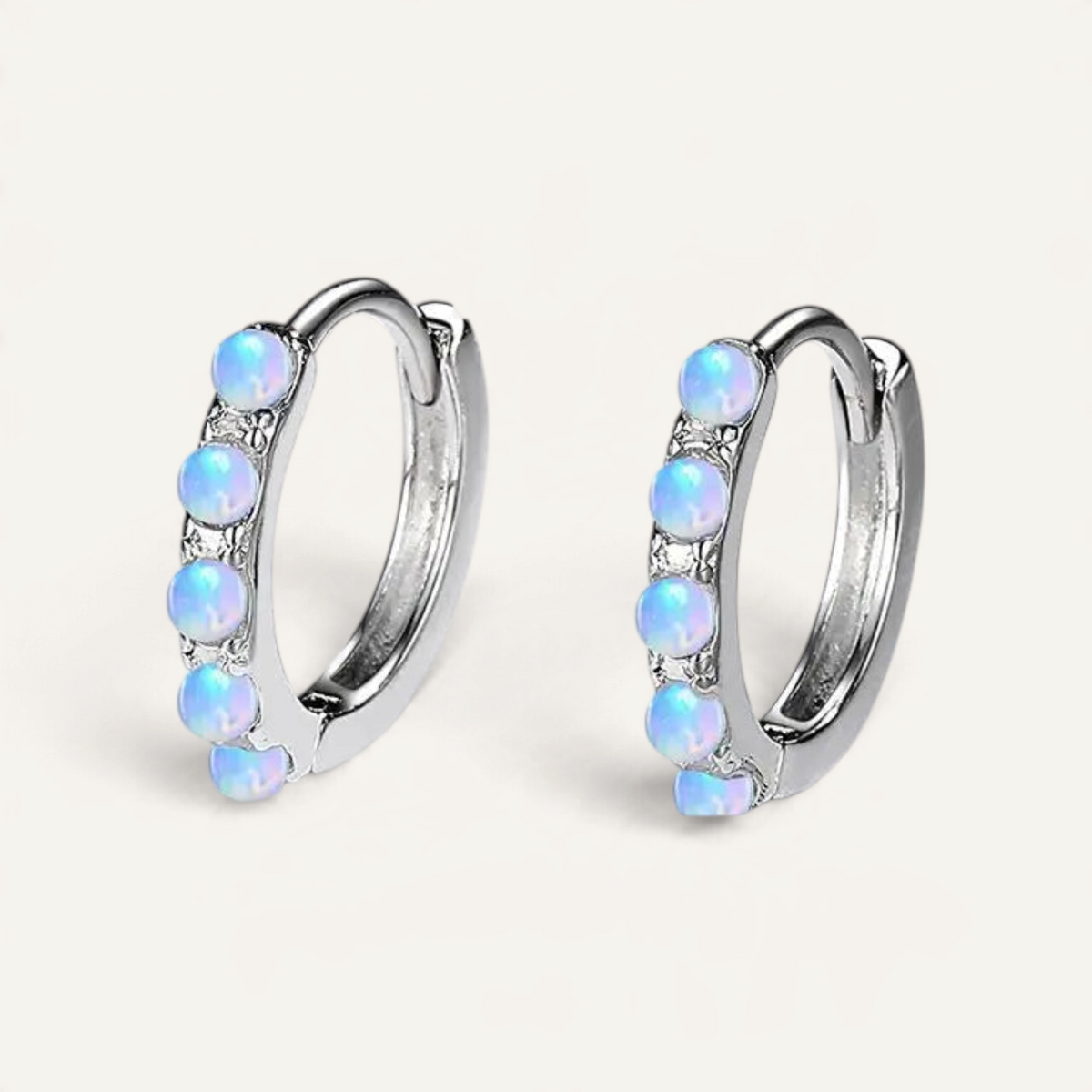 Opal Huggie Hoops